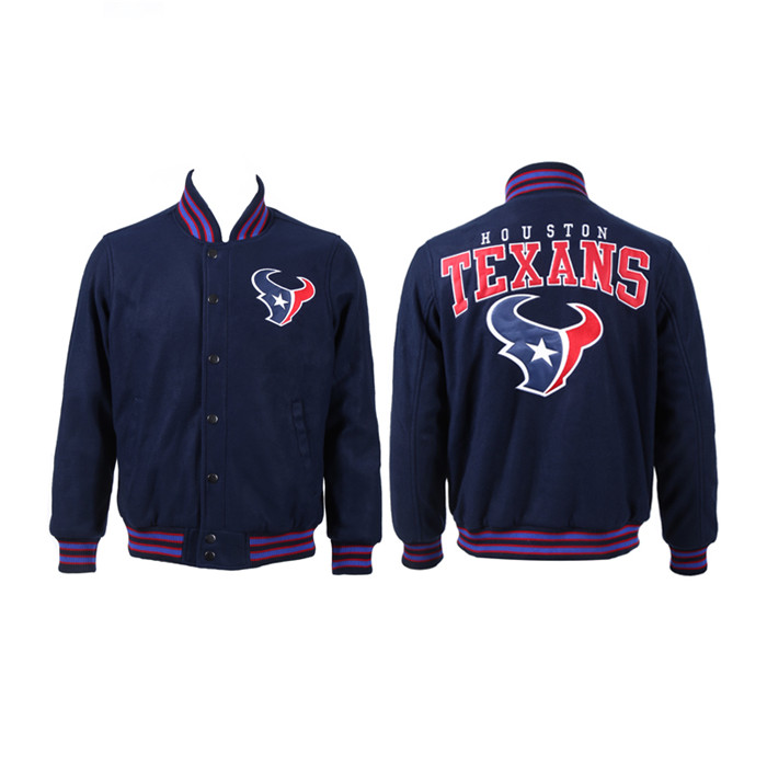 Men's Navy Houston Texans Stitched Jacket